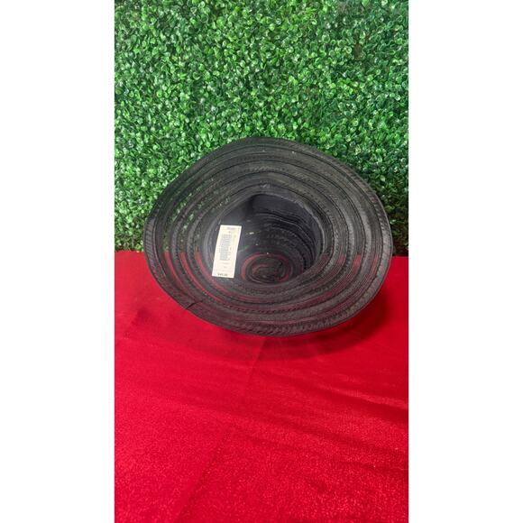 Vtg Sears Black Swinger Kentucky Derby Hat Wide Brim Ostrich Feather Rose NWT main image 5